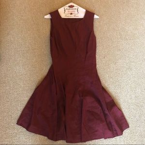 Theory Sleeveless Linen Dress Sz 10 Maroon